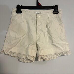 White lace lined coquette shorts